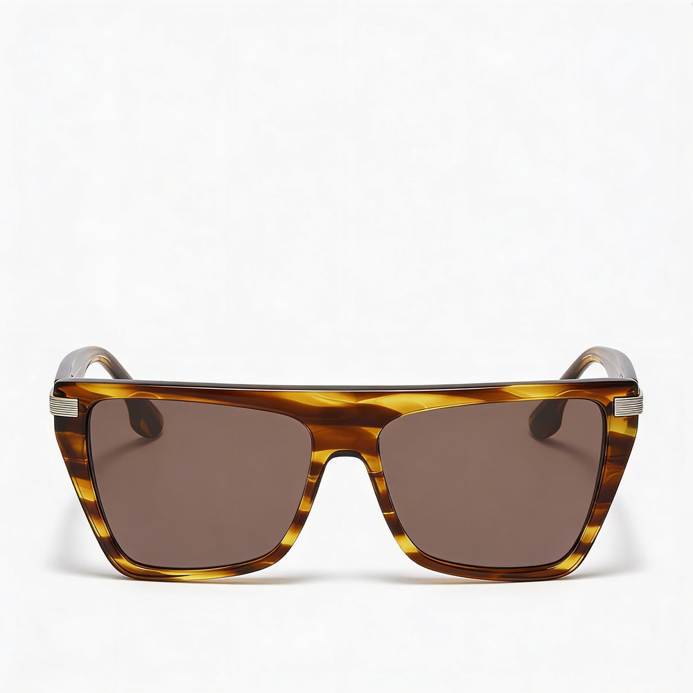 Gafas de sol Victoria Beckham Vb684s para mujer, montura de rayas color tabaco, lentes de 57 mm, puente de 15 mm, patillas de 140 mm