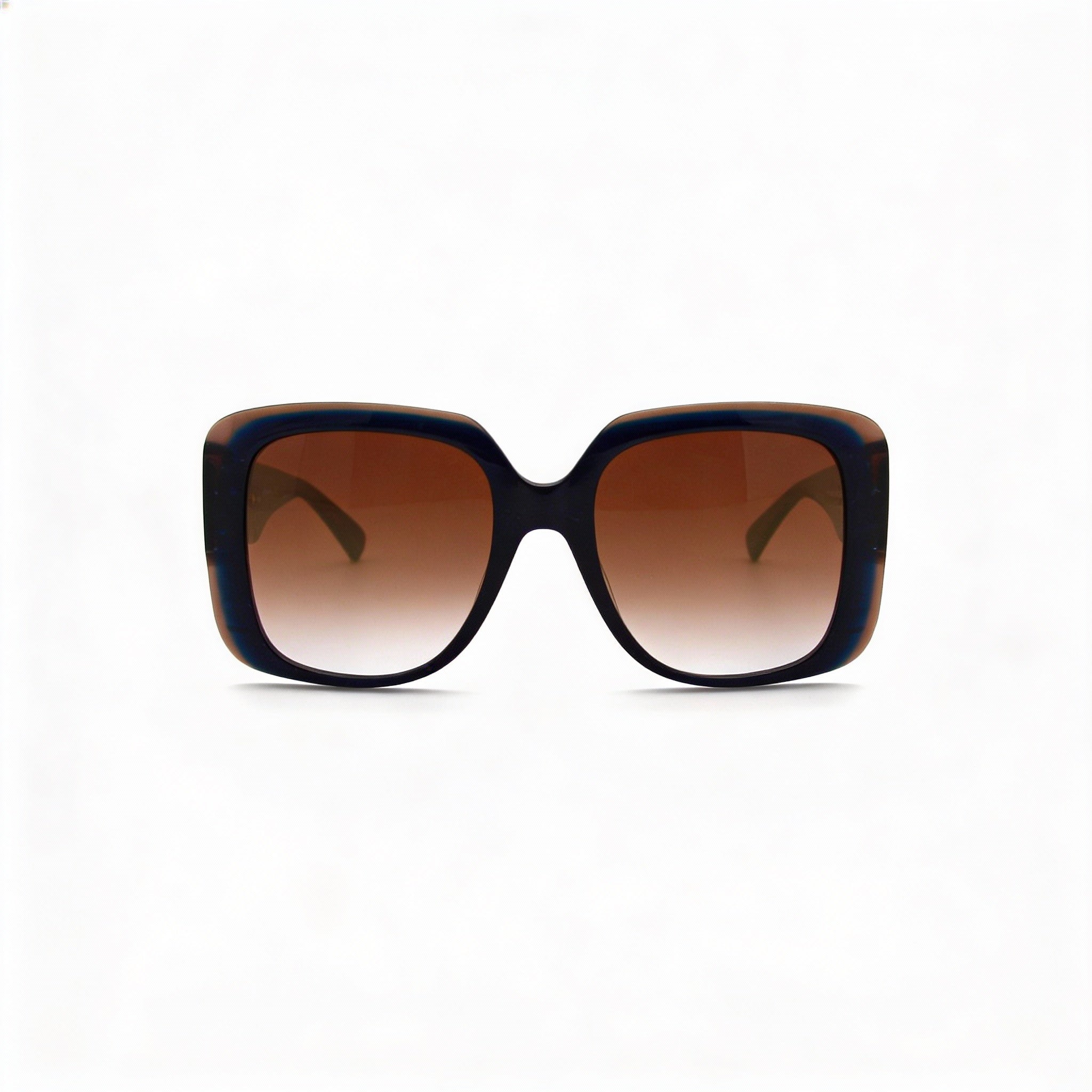 Longchamp Casual Women's Sunglasses featuring an Acetate Frame and Polycarbonate Lenses in Blue Stone Brown, Size 53mm, Photo 2