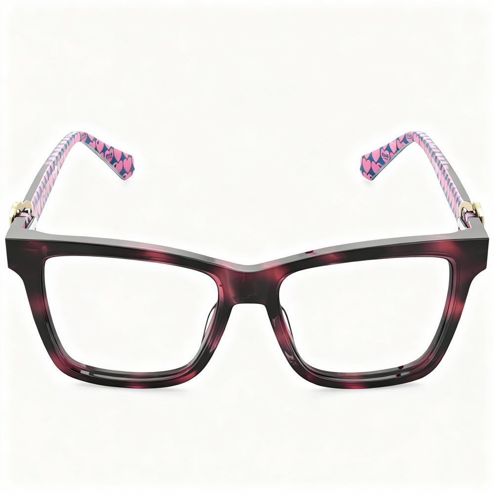 Love Moschino Women's Rectangular / Square Acetate Full-Rim Multicolored Eyeglass Frame 52mm