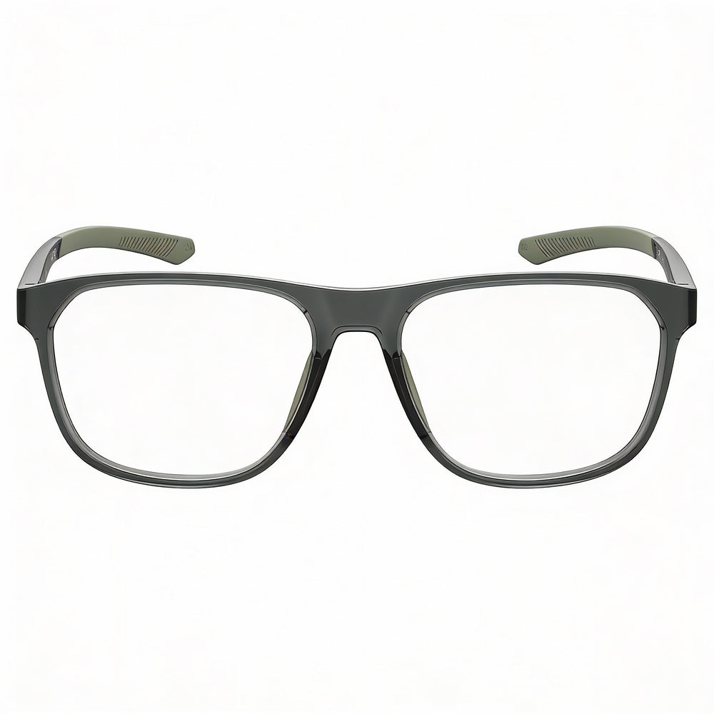 Gafas de sol modernas para mujer de Under Armour con montura de poliamida de cristal verde y lentes de 55 mm de ancho.