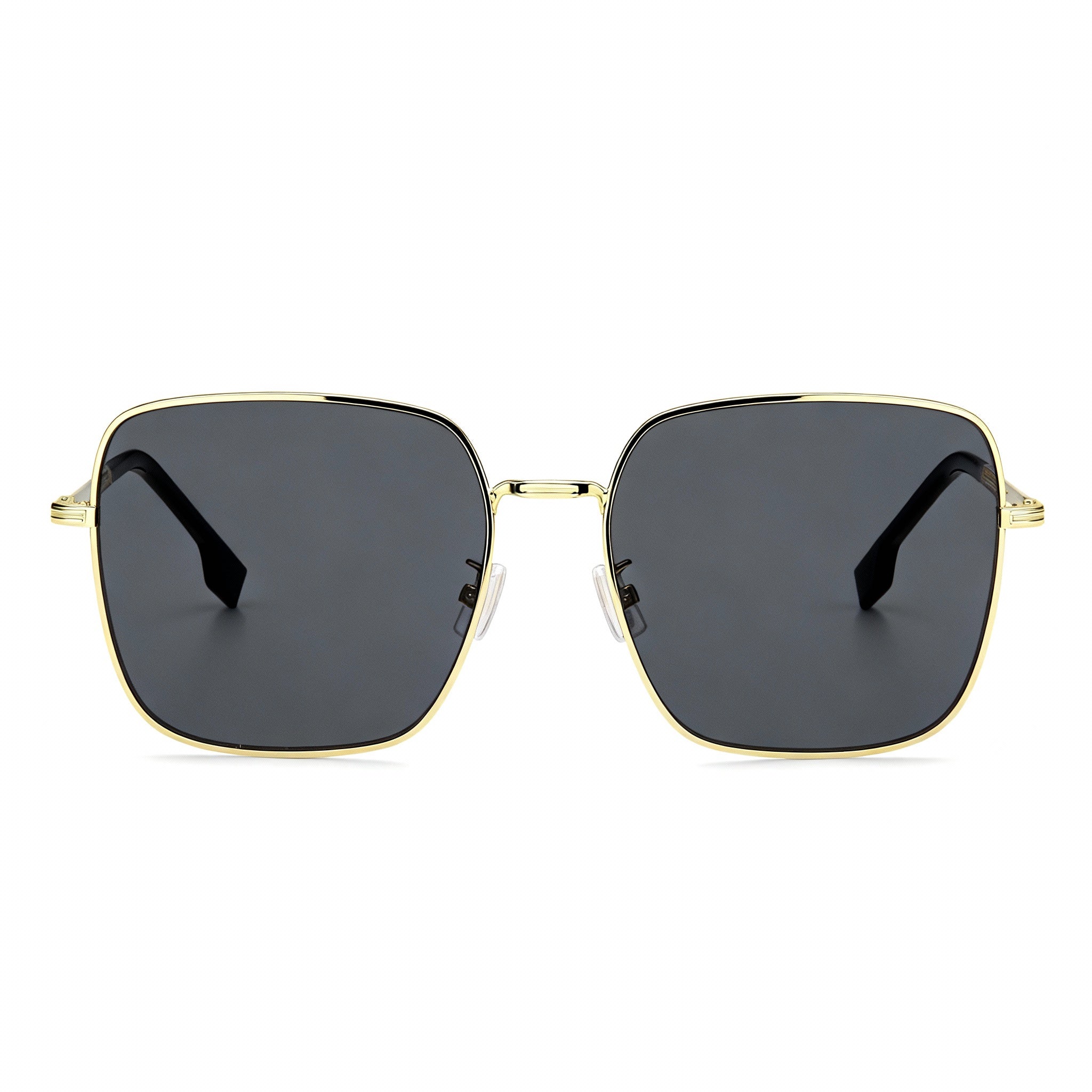 Hugo Boss Women's BOSS 1613/F/SK Gold Grey Stainless Steel Square Sunglasses Grey Lenses 59-17-145