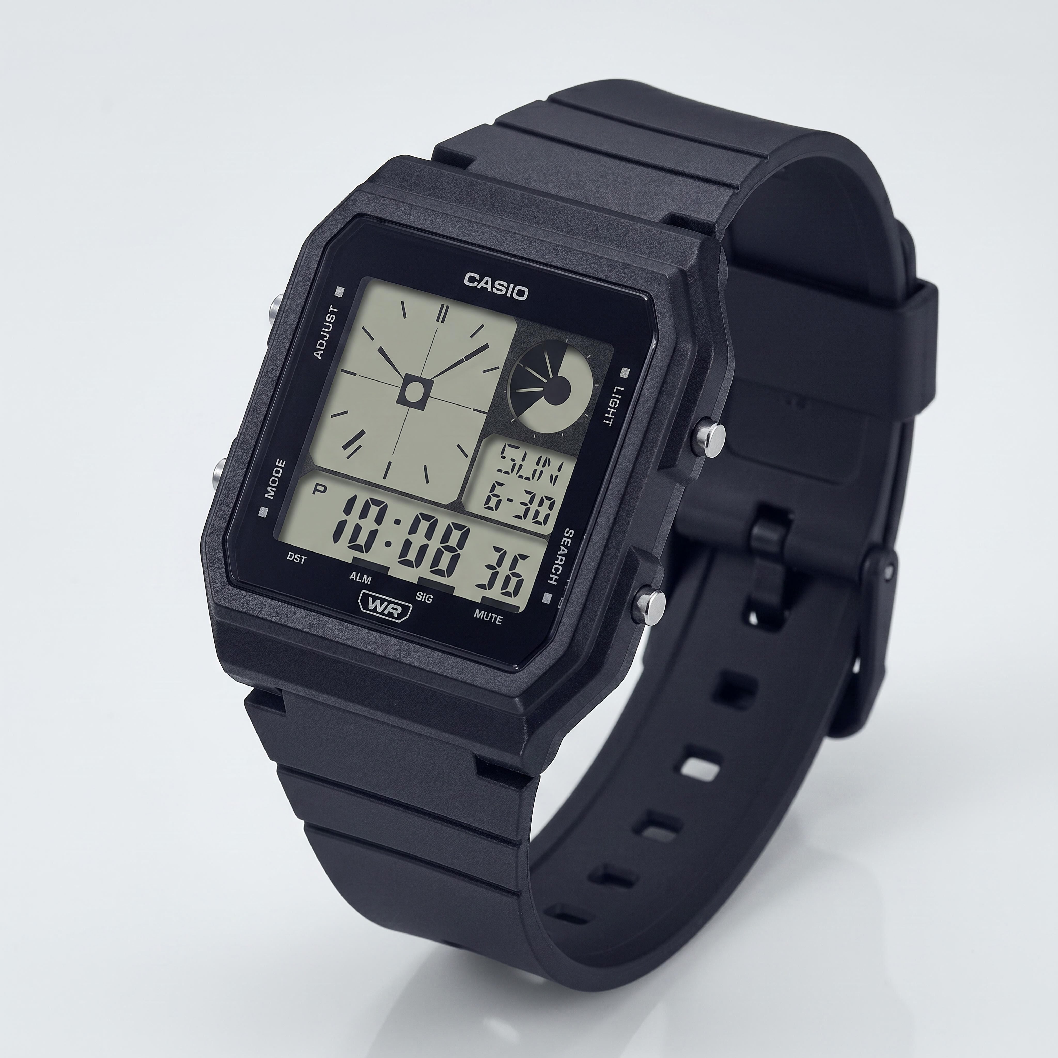 Casio LF-20W-1ACF Unisex Black Bio-Based Resin Band World Time, LED Illumination, Stopwatch, 5 Alarms Watch, Photo 2