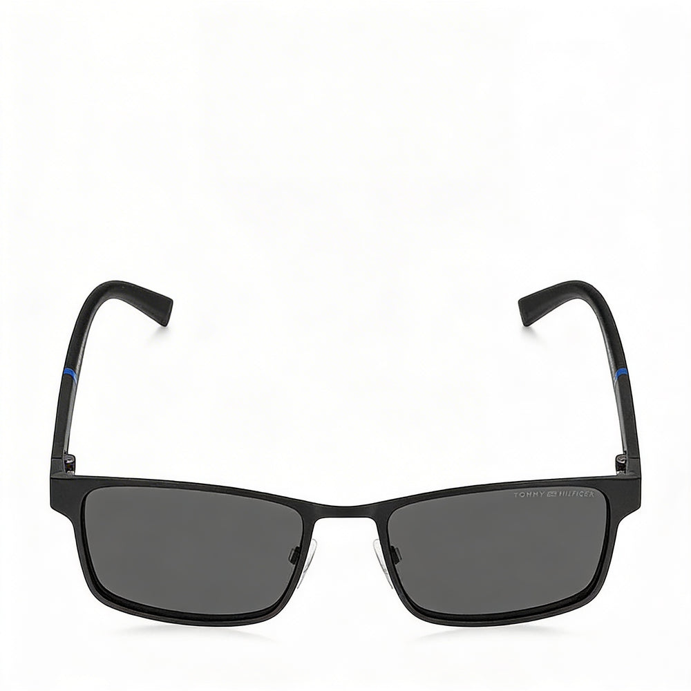 Tommy Hilfiger Contemporary TH 1904/S Matte Black Metal Rectangle Grey Lens UV Protection Non-Polarized Men's Sunglasses 55mm