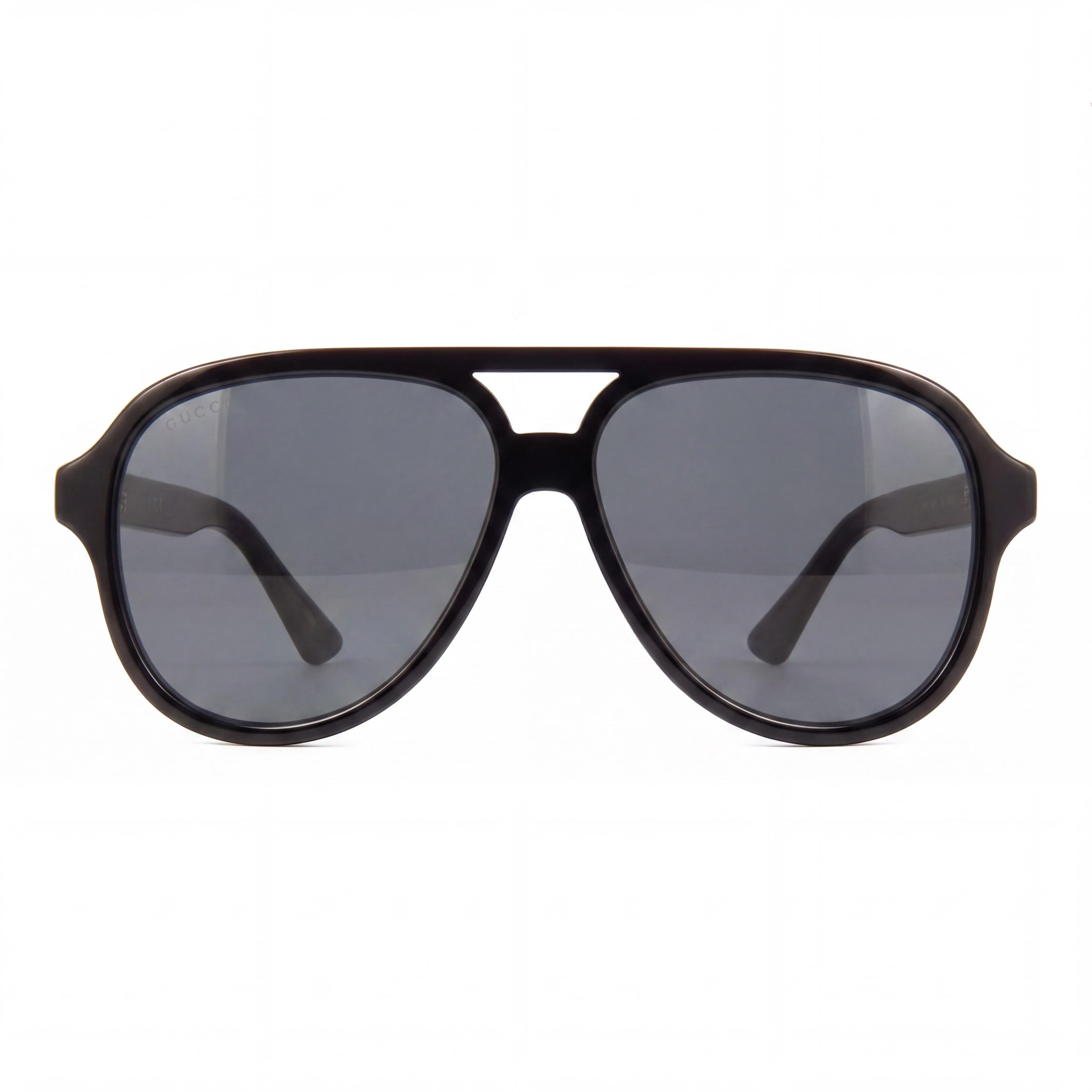 Gafas de sol Gucci de aviador para hombre, montura de plástico negra, lentes grises, protección UV, 59 mm, Photo 2
