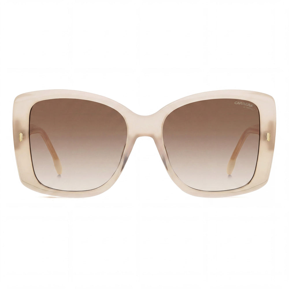 Gafas de sol Carrera para mujer casuales, montura de plástico color marfil, lentes marrones con protección UV no polarizadas de 56 mm