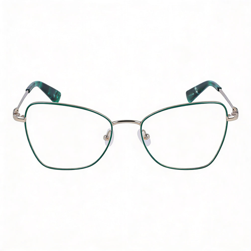 Longchamp LO2157 Casual Eyeglasses with a Gold Green Metal Frame and Polycarbonate Lenses, 52mm
