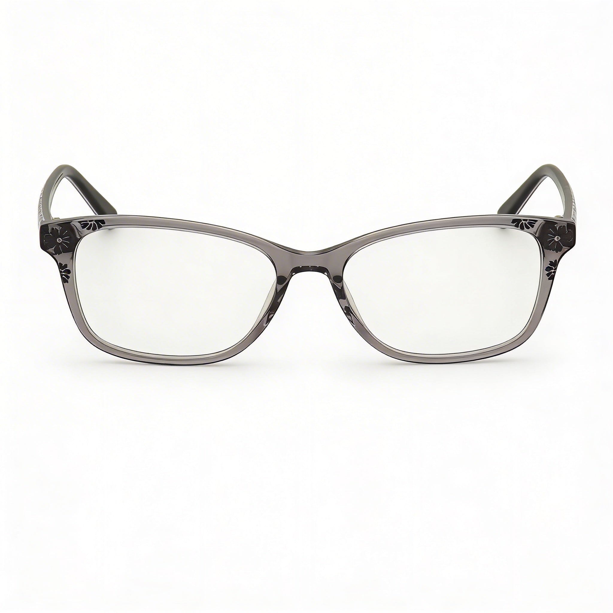 Gafas graduadas de plástico de montura completa ojo de gato para mujer bebe BB5163 gris cristal floral 55-17-135mm, Photo 2