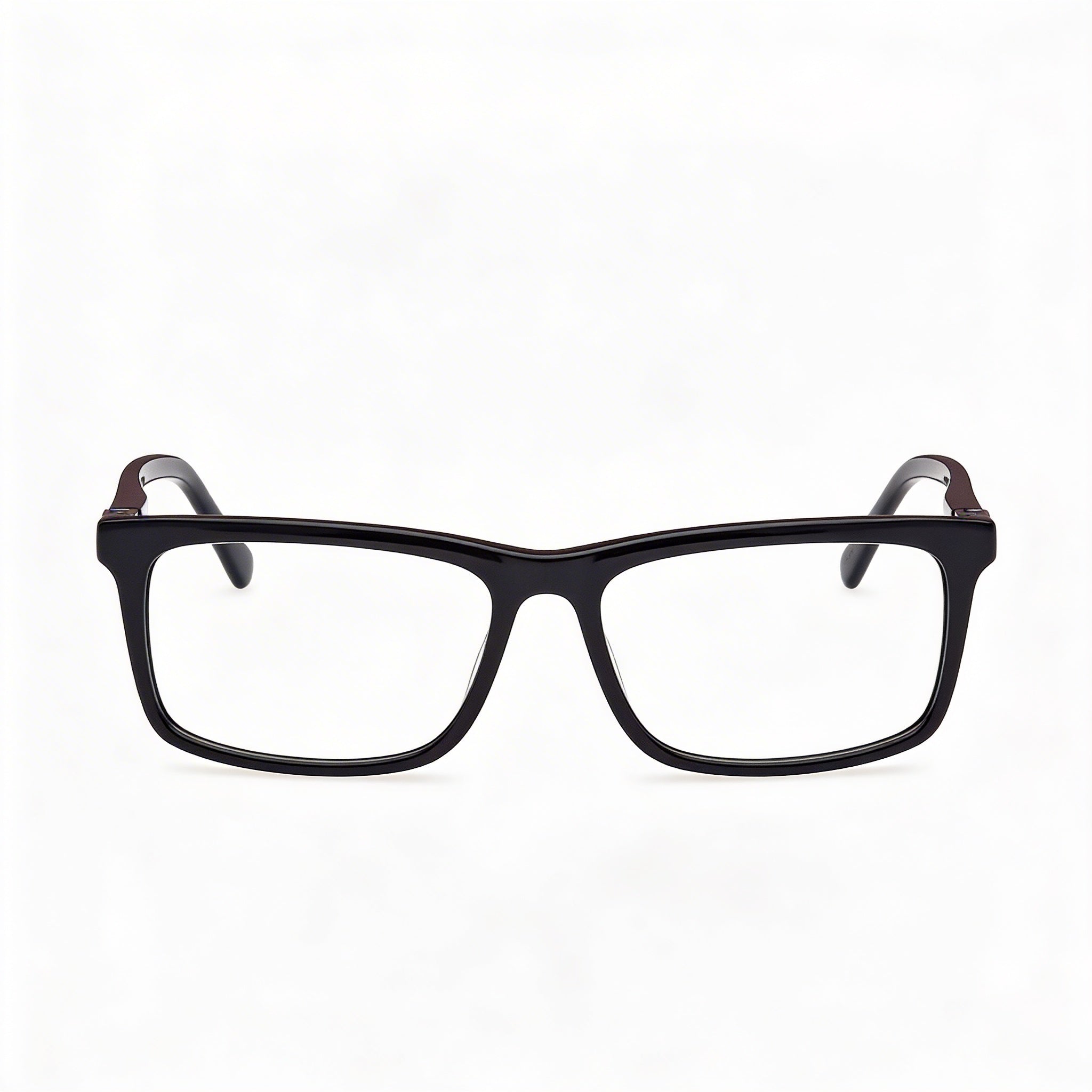 Guess Gu50190 Unisex Eyeglasses with Shiny Black Plastic Frame, Transparent Lenses, 58mm Lens Width, Photo 2