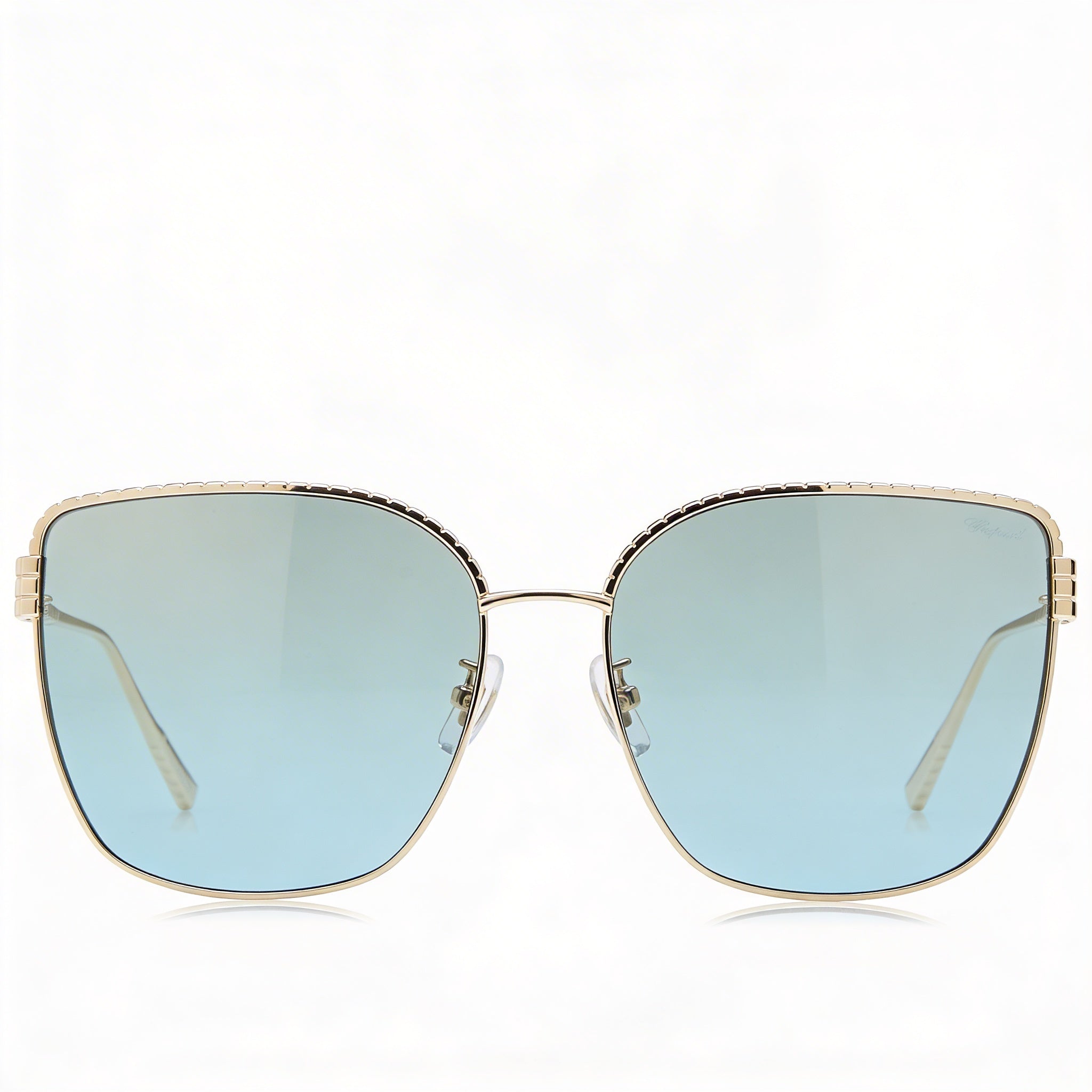 Chopard Casual Women's Shiny Rose Gold Titanium Frame Blue Mirror Gold Gradient UV Protection Sunglasses 63-17-135, Photo 2