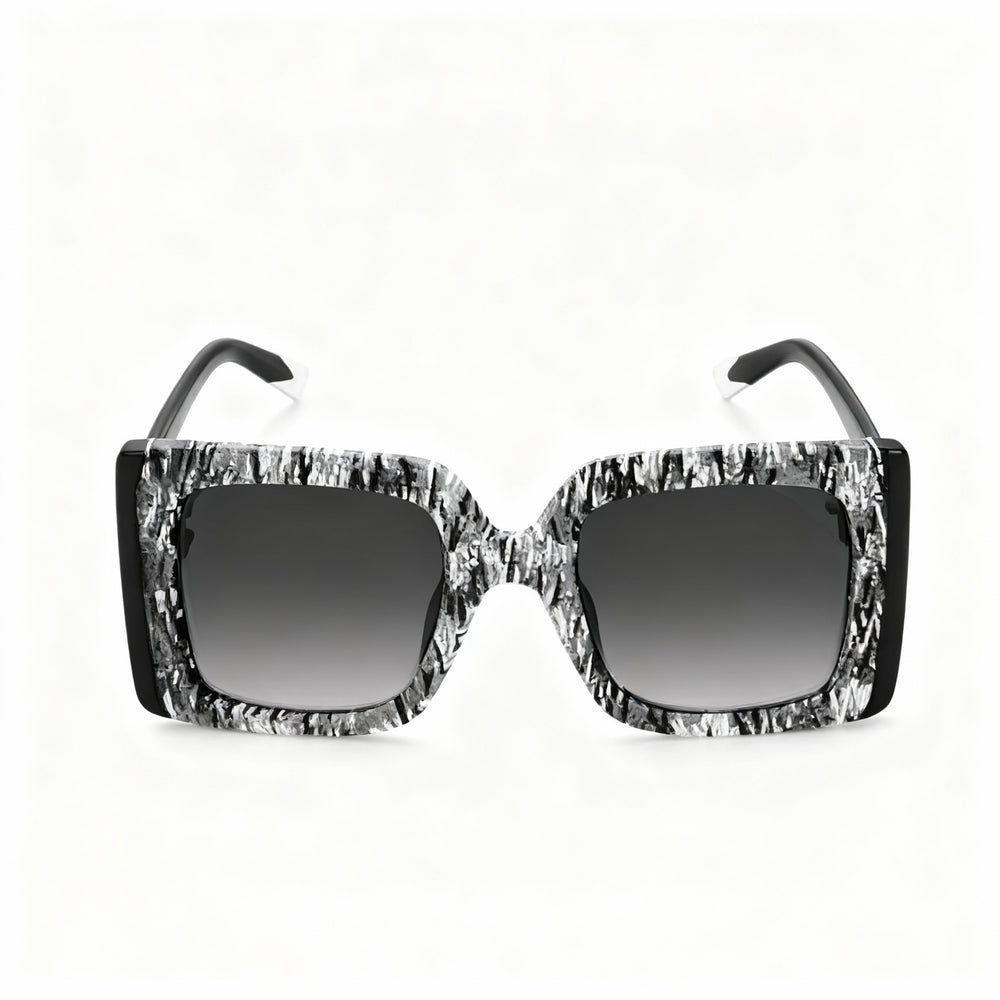 Gafas de sol Missoni Classic de acetato no polarizadas para mujer, montura negra con diseño, lentes degradados en gris oscuro, 54 mm