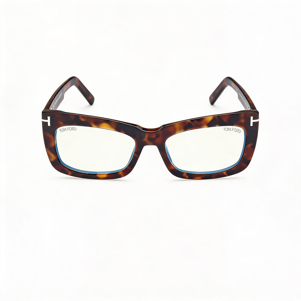 Tom Ford Classic Unisex Dark Havana Blue Filter Plastic Frame Non- Eyewear with Multicolor Lenses 55mm