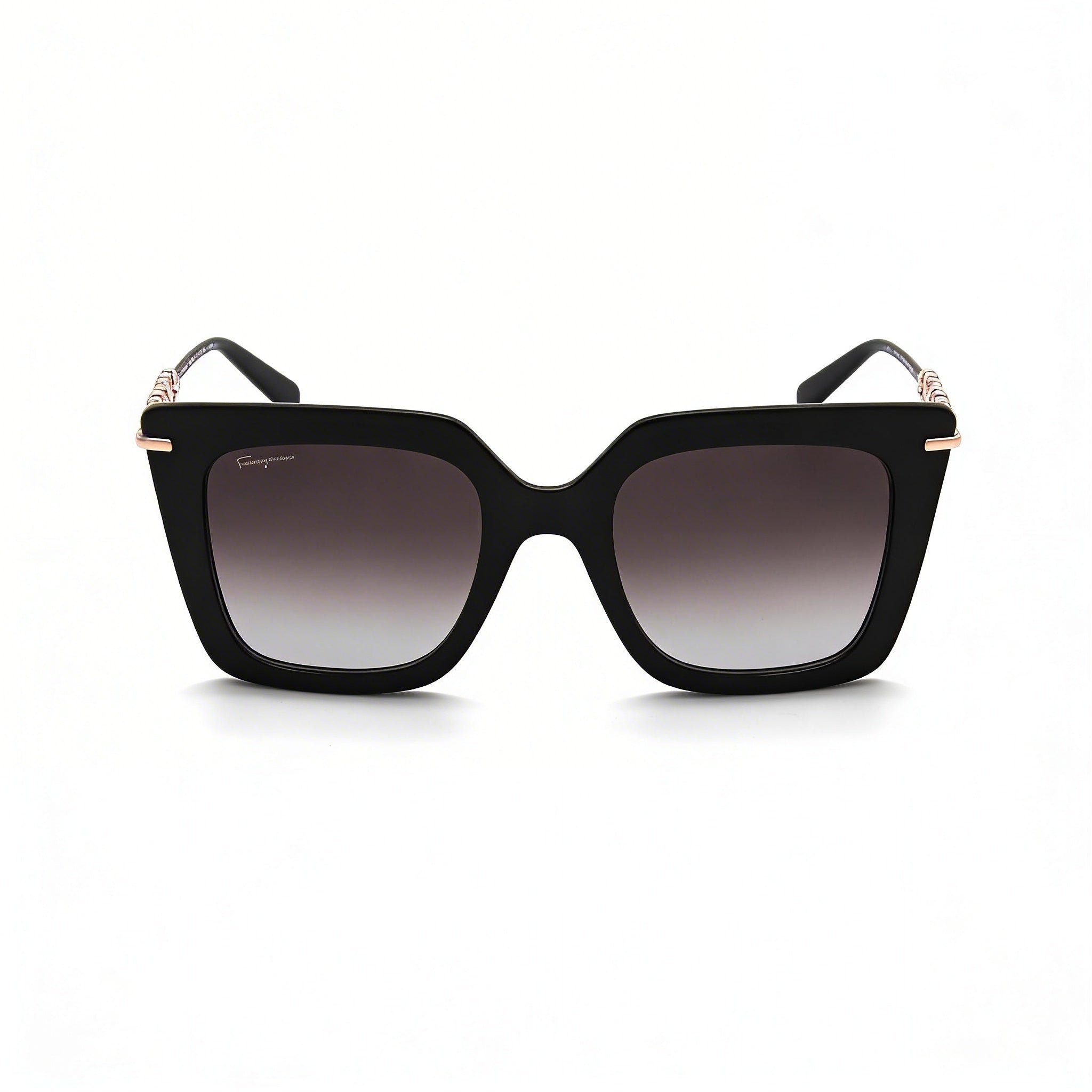 Gafas de sol no polarizadas Ferragamo SF1041S para mujer, de aleación de acero negro, diseño de mariposa, gris degradado, 51 mm, Photo 2