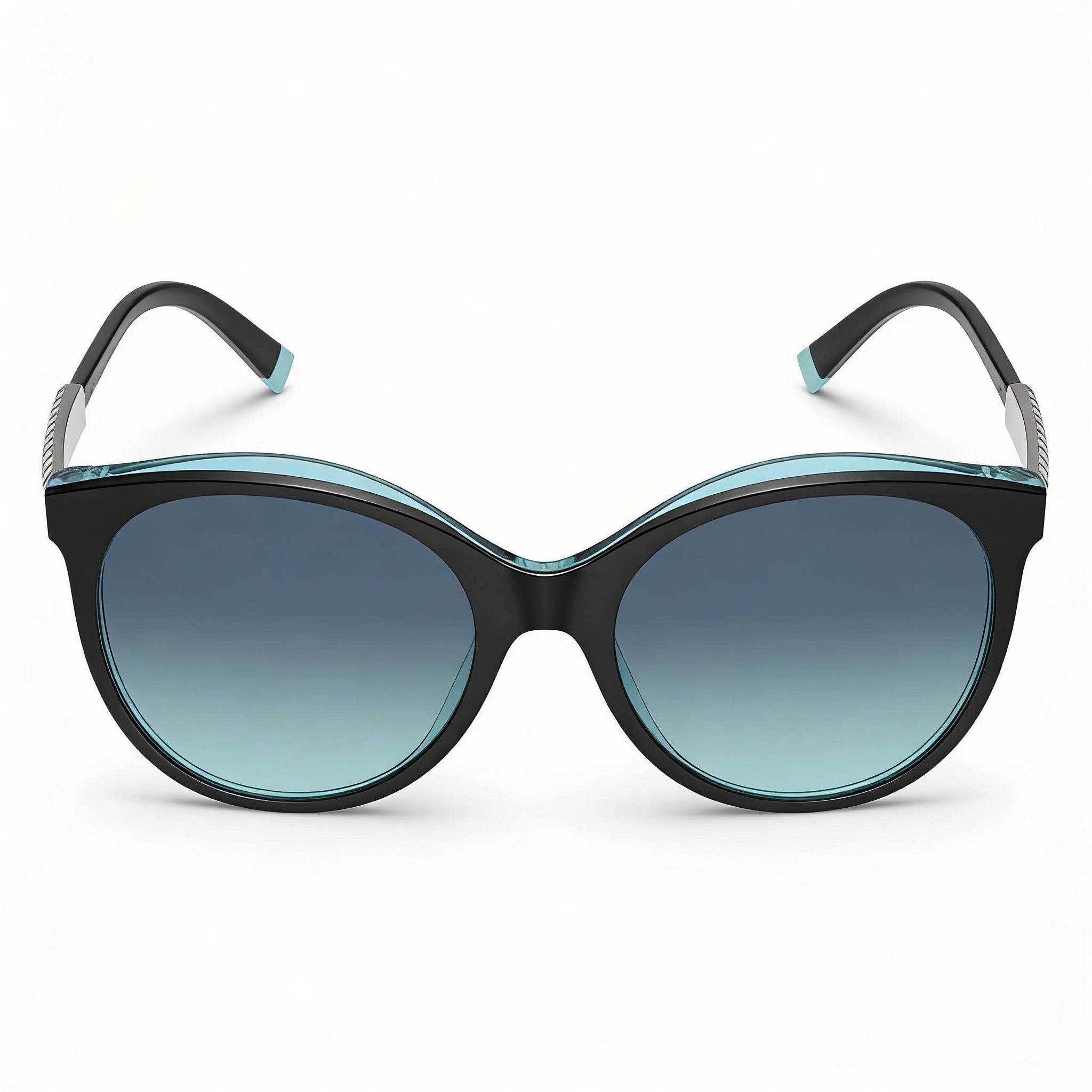Tiffany Contemporary Women's Black on Crystal Tiffany Blue Plastic UV Protected Eyewear 55mm, Photo 2