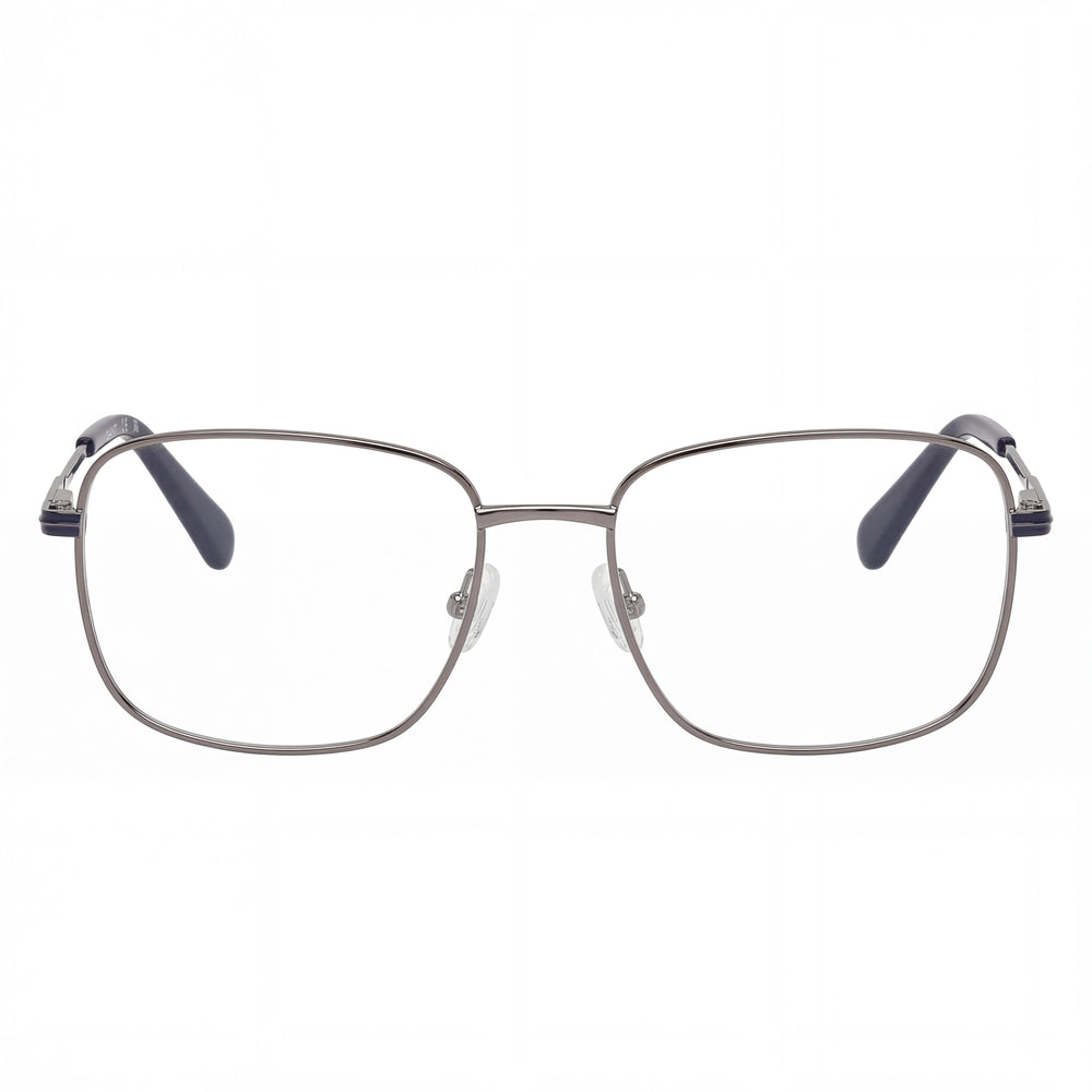 Gafas de sol de metal unisex Marcolin Classic, armazón rutenio oscuro/azul mate con lentes negras de 54 mm