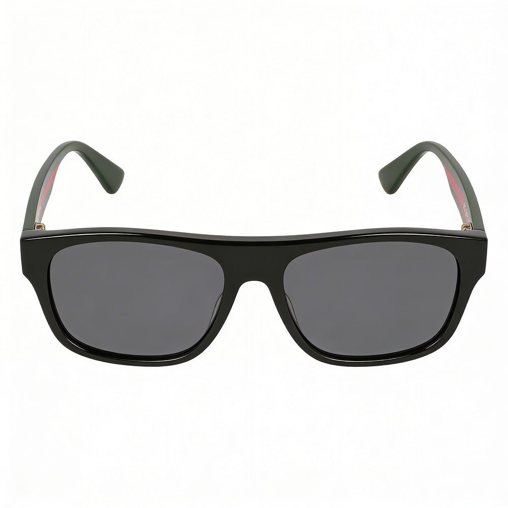 Gucci Gg0341S Men’s Rectangle Black Multicolour Grey Plastic Frame UV Protection Sunglasses 56mm