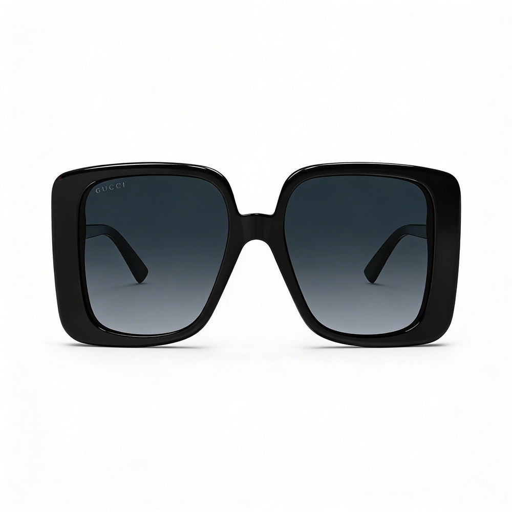 Gafas de sol Gucci GG1314S para mujer, cuadradas, de acetato reciclado, negras, grises y doradas, con protección UV, 55 mm