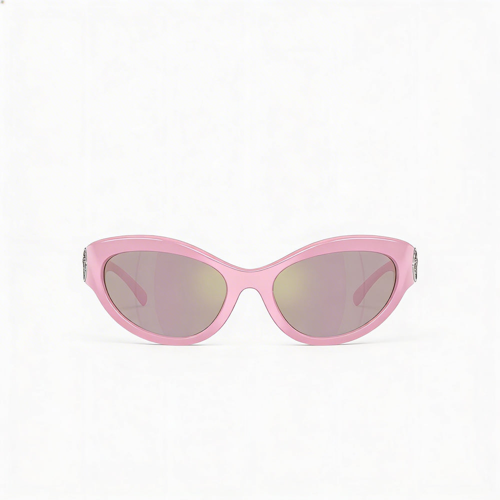 Versace Glam Women's Pink Mirror Rose Gold Acetate Polarized UV Protection 59mm Sunglasses