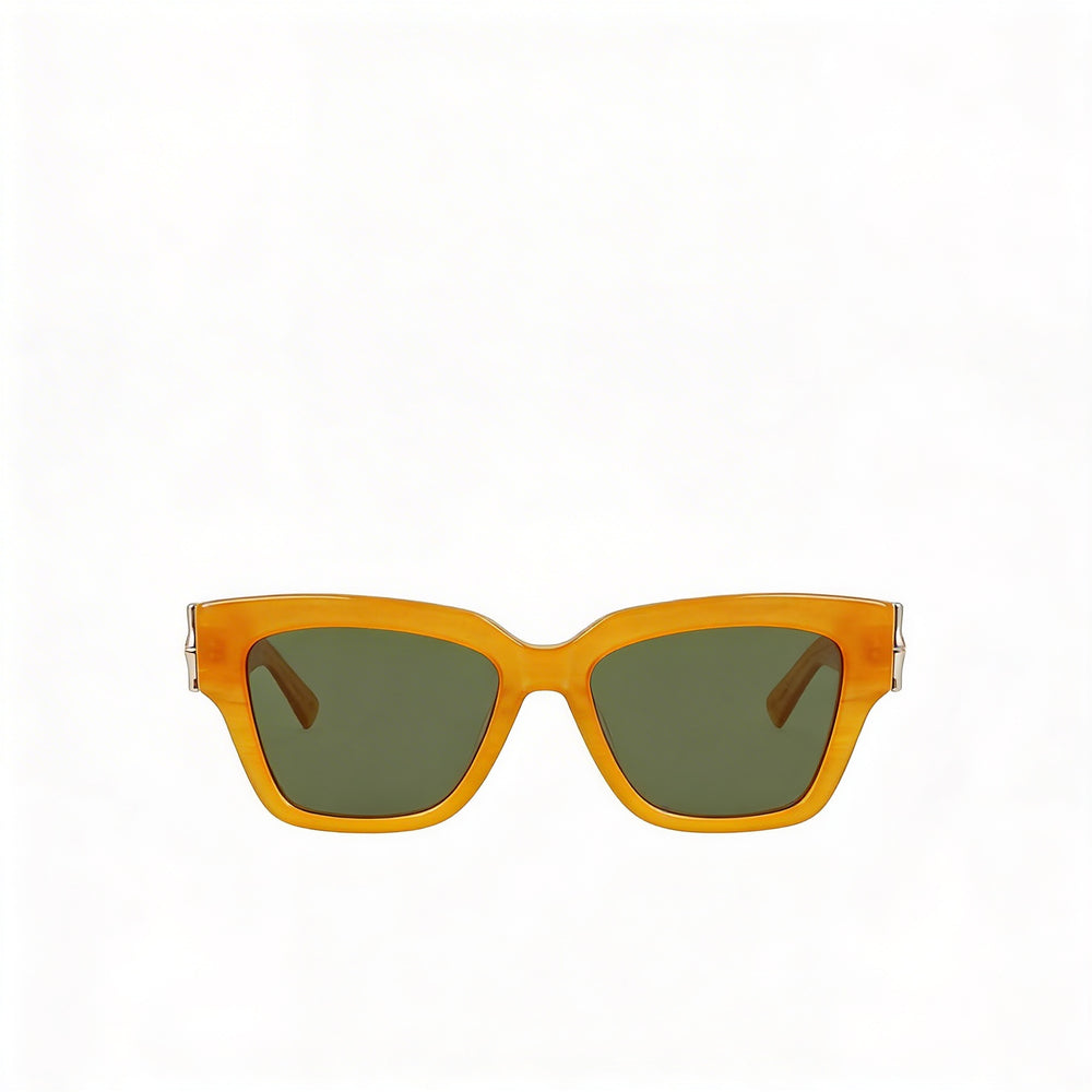 Gafas de sol casuales Longchamp LO745S de acetato para mujer con montura color miel y lentes de policarbonato UV 400 de 53mm