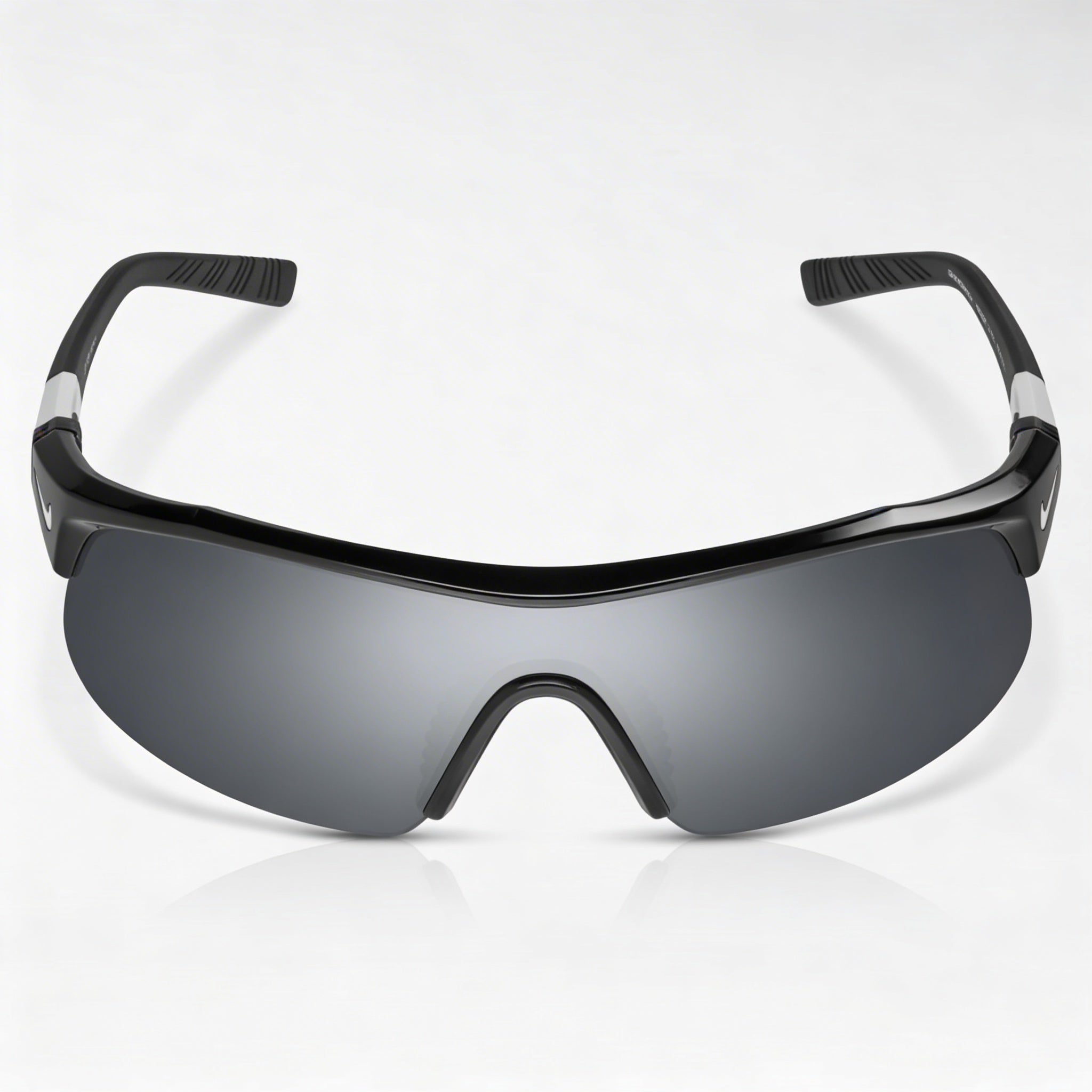 Nike Comtemporary Men's Plastic 100% UV Protection Sunglasses Black Silver Flash Frame, Silver Lenses 58mm, Photo 2