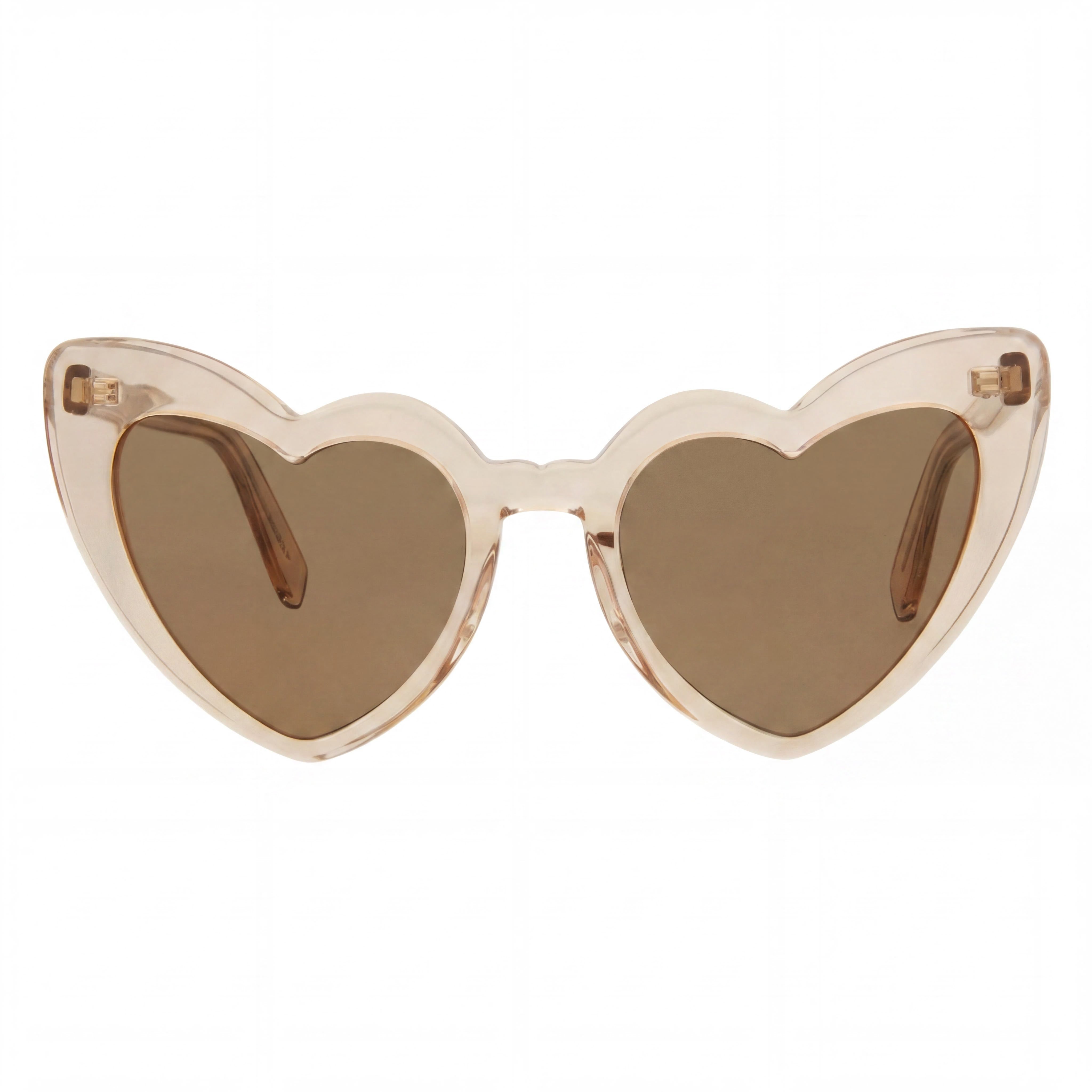 Gafas de sol Yves Saint Laurent Sl 181 Loulou-020 de plástico transparente brillante color melocotón con protección UV para mujer, lentes marrón nude, 54 mm, Photo 2