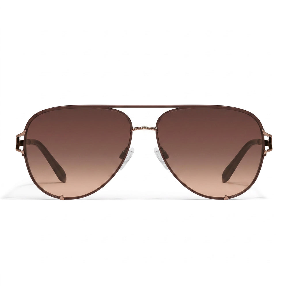 Gafas de sol para mujer QUAY AUSTRALIA High Key Twist, de plástico color marrón chocolate y ocre, sin polarizar, con protección UV, 51 mm