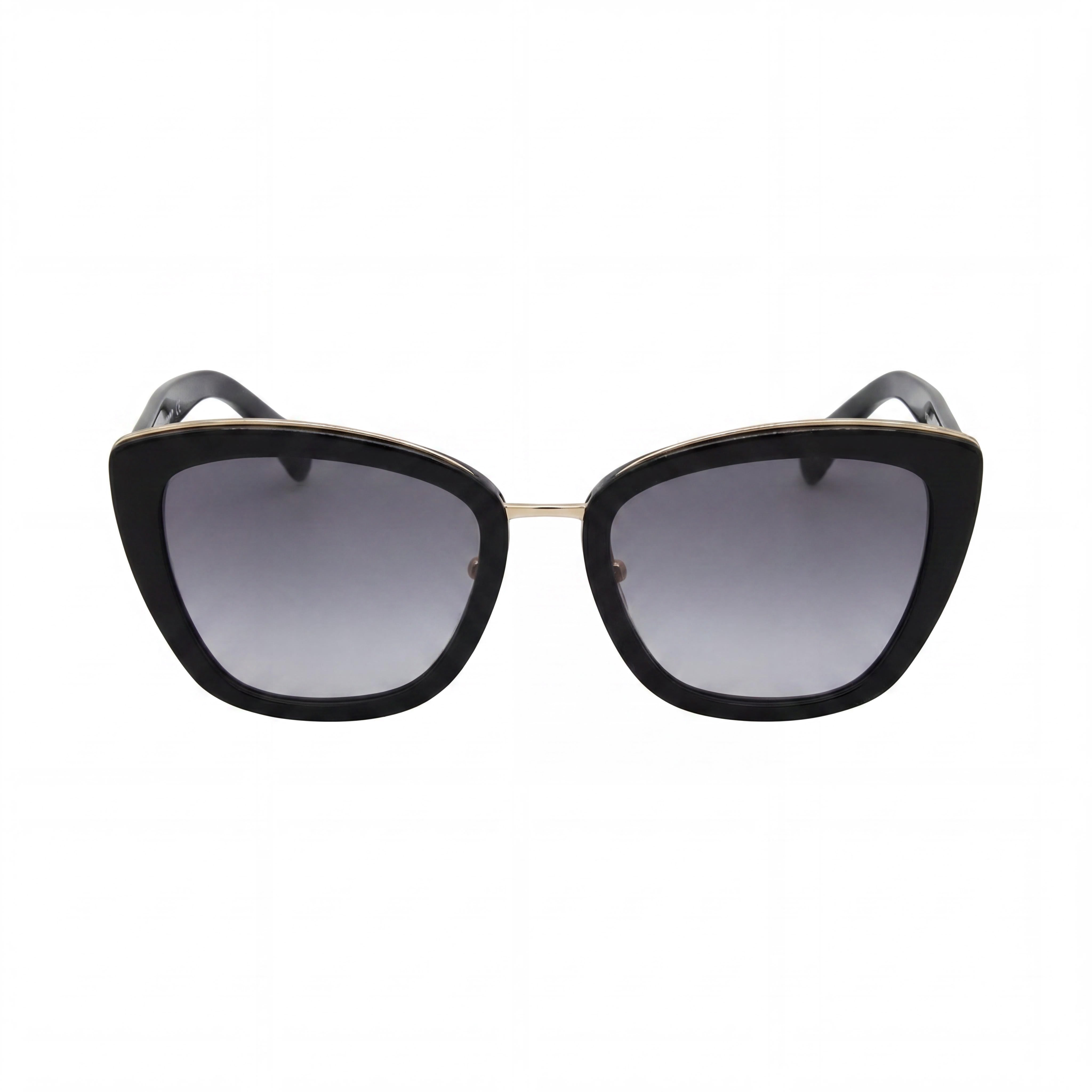 Longchamp Gafas de sol casuales para mujer, policarbonato, negro, blanco, estilo ojo de gato, montura completa, degradado, azul claro, 53 mm, Photo 2