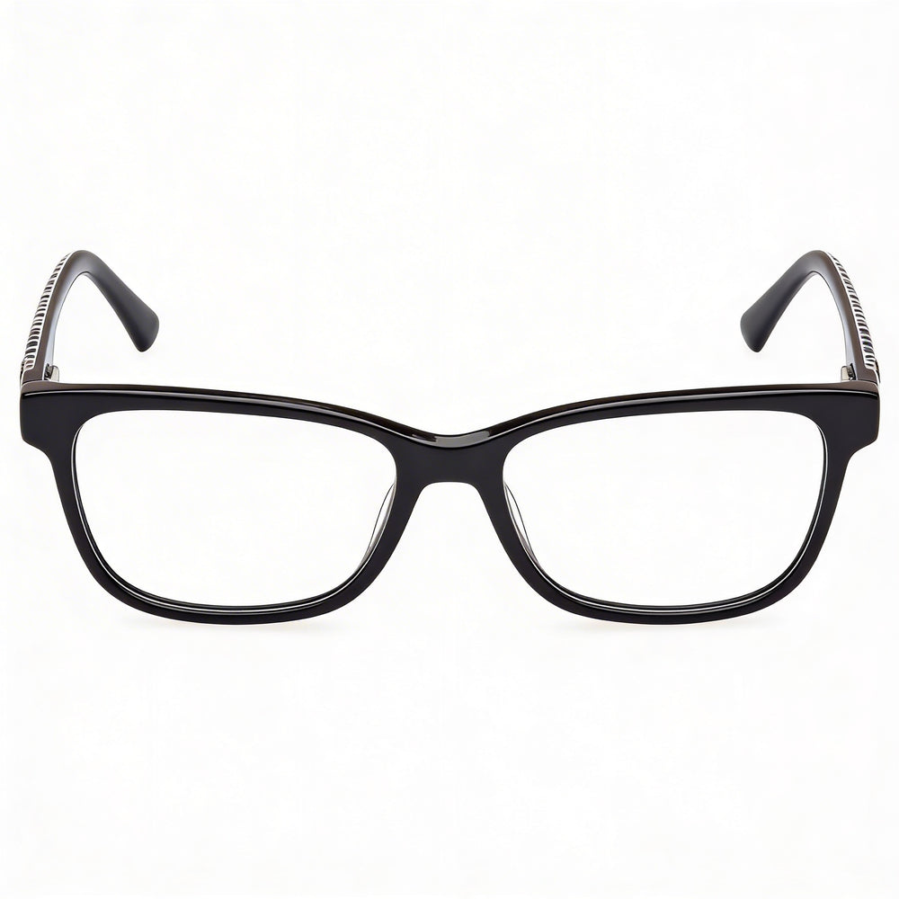 Guess Gu2943 Women's Shiny Black Animal Monocolor Plastic Frame Polycarbonate Lens Eyeglasses 54/15/140