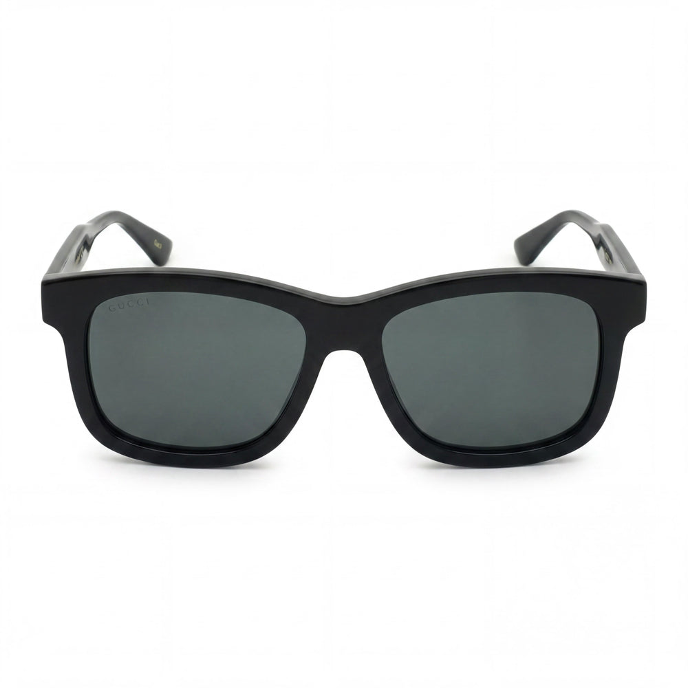 Gafas de sol contemporáneas Gucci GG0824S para hombre, montura de plástico negra/gris, protección UV, 55 mm