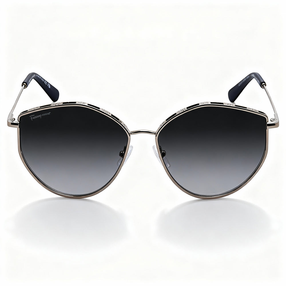 Salvatore Ferragamo Sf264s Women's Metal Sunglasses 60mm, Rose Gold Grey Frame, Grey Gradient Lens