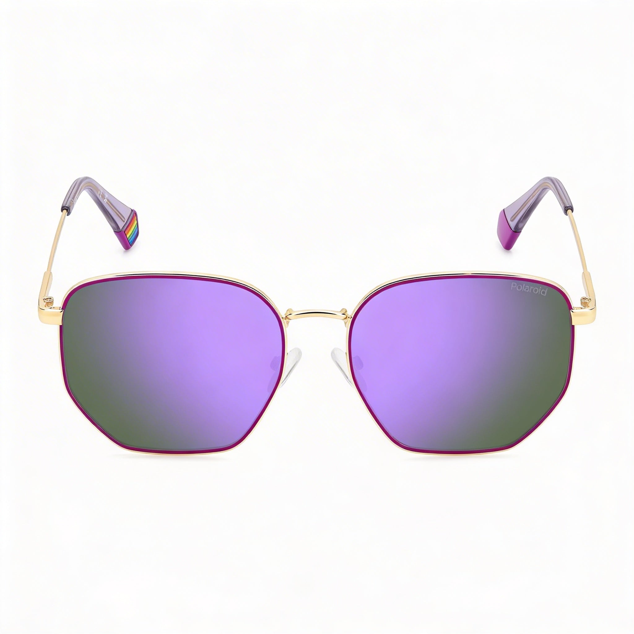 Polaroid PLD 6214/S/X Casual Unisex Gold Purple Stainless Steel Frame Violet Mirror Polarized UV Protection 56mm Sunglasses, Photo 1