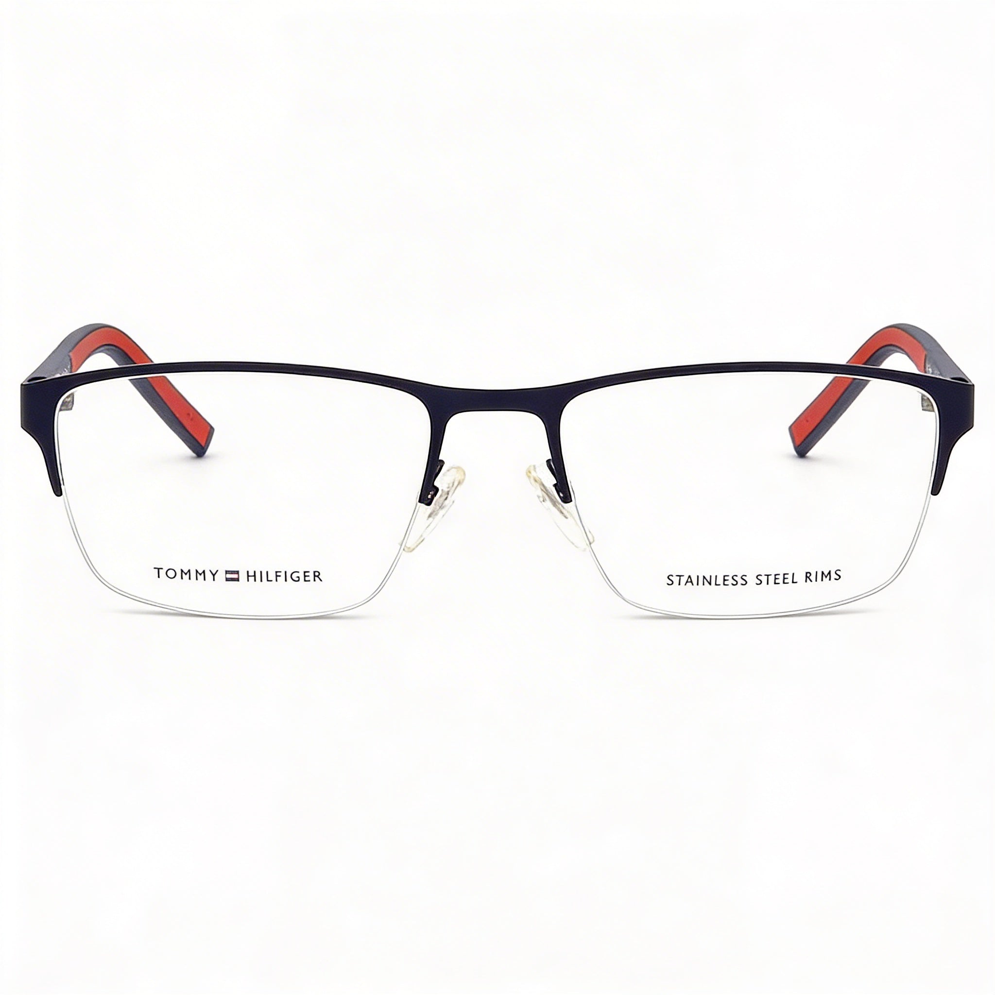 Monturas ópticas Tommy Hilfiger Th 1577/F unisex de aleación de acero azul mate con lentes de policarbonato de 57 mm, Photo 1