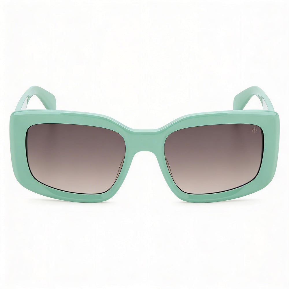 Gafas de sol modernas para mujer Rag & Bone: montura de acetato verde, lentes con protección UV, ancho de lente de 54 mm