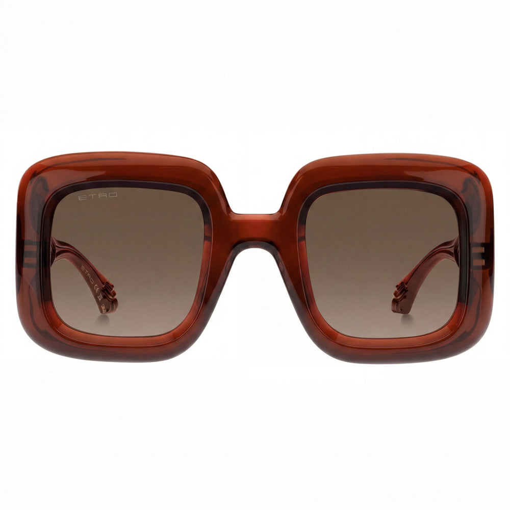 Etro ETRO 0015/S Gafas de sol casuales para mujer, montura de poliamida sombreada marrón ladrillo, lentes no polarizadas sombreadas marrones, 48 mm