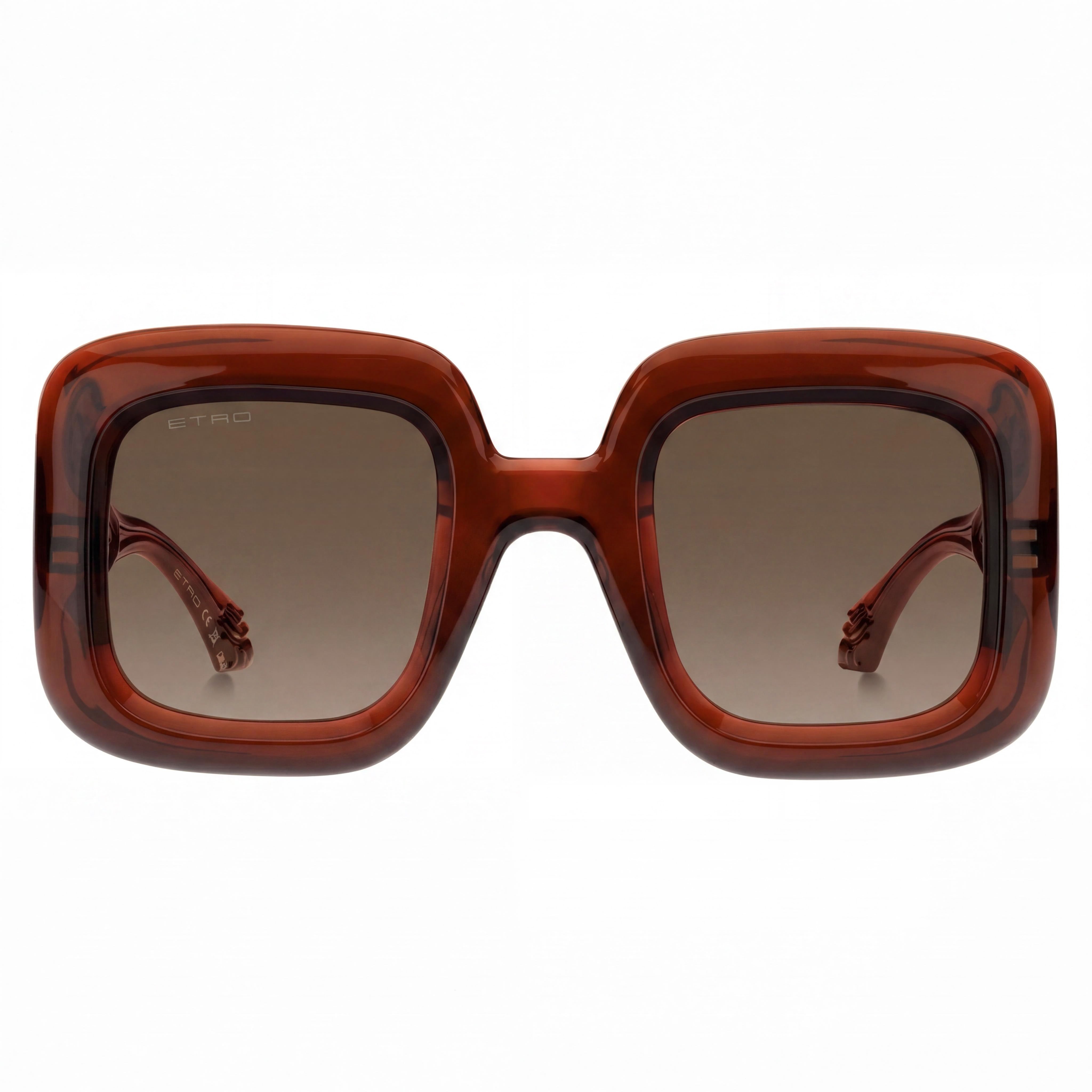 Etro ETRO 0015/S Women's Casual Sunglasses, Brick Brown Shaded Polyamide Frame, Brown Shaded Non-Polarized Lenses, 48mm, Photo 2