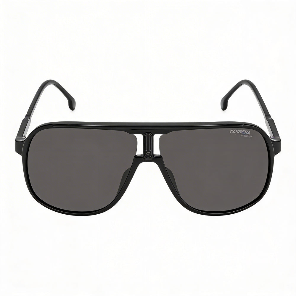 Carrera 1047/S Unisex Square Black Plastic Frame Polarized Grey Lenses UV Protection 62mm