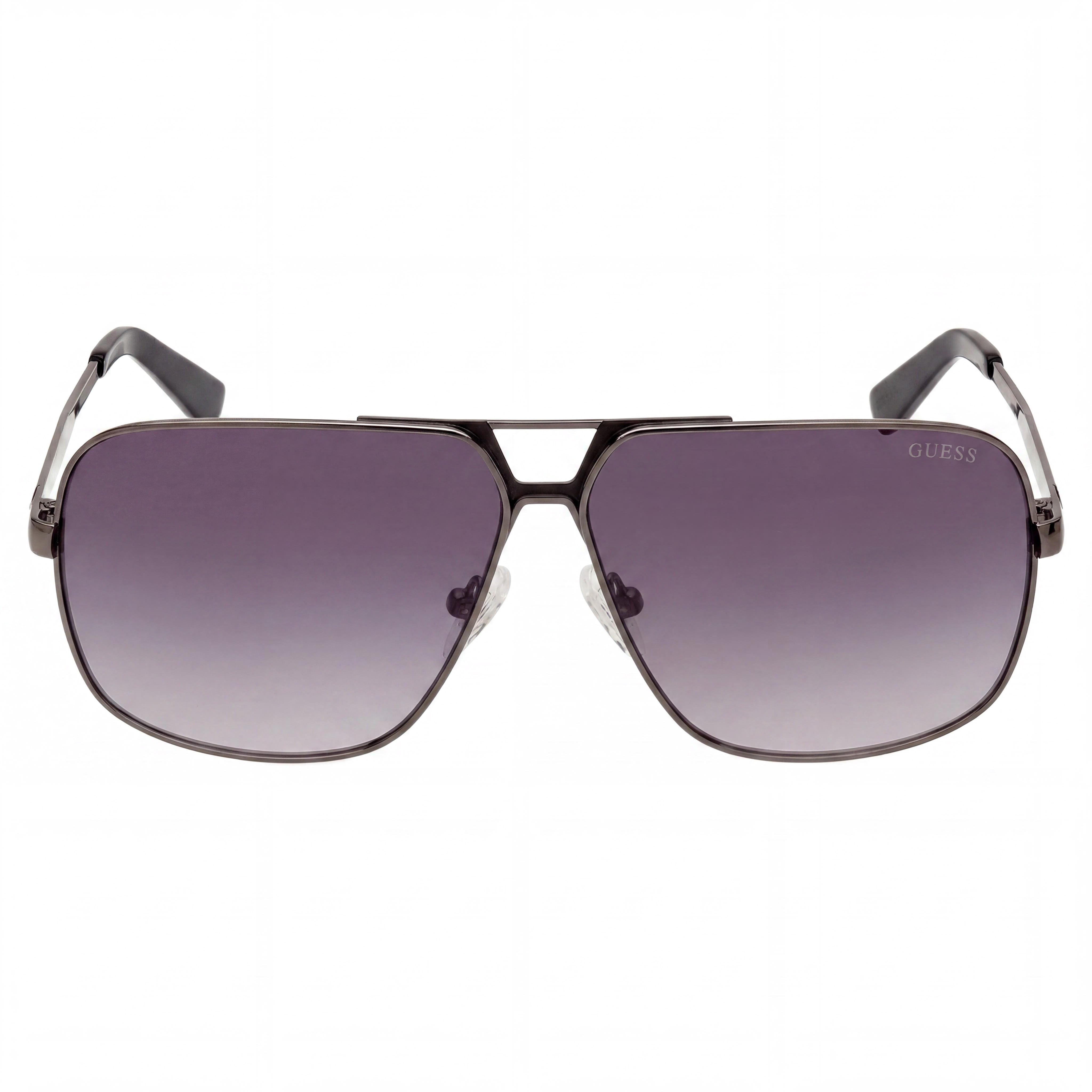 GUESS Women's Navigator Metal Sunglasses with Gunmetal Frame and Gradient Smoke Lenses, UV Protected 61mm, Photo 2