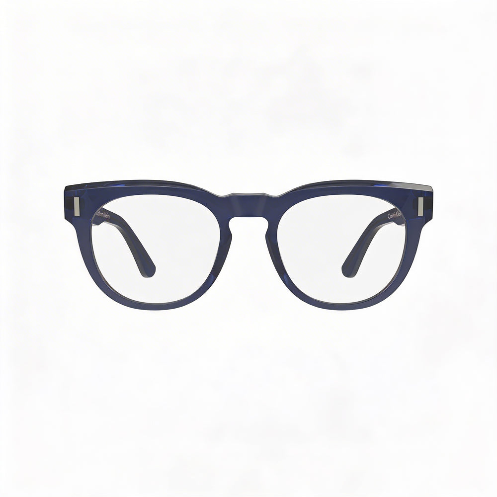 Gafas de sol unisex Calvin Klein Ck23542 con montura de acetato, lentes azules y montura azul, ancho de lente de 49 mm