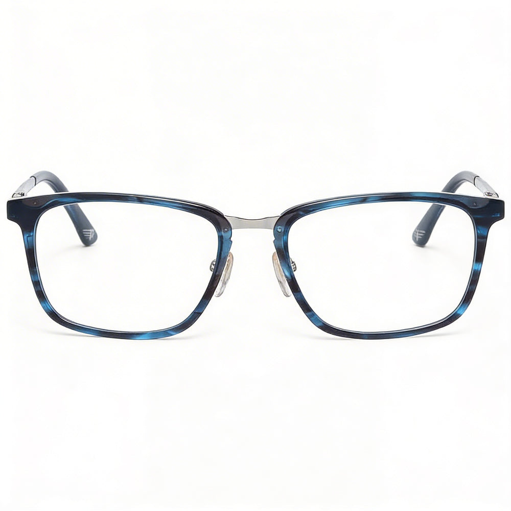 Gafas graduadas Police modernas unisex con montura de acetato y metal en azul mármol y plata 52-18-140