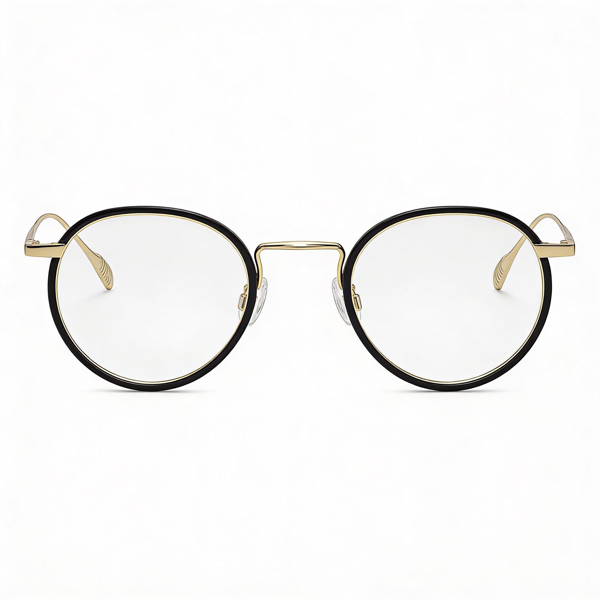 Gafas unisex Rag & Bone Rnb7025 de acero aleado dorado y negro con lentes transparentes de demostración, graduadas, 46 mm, Photo 1