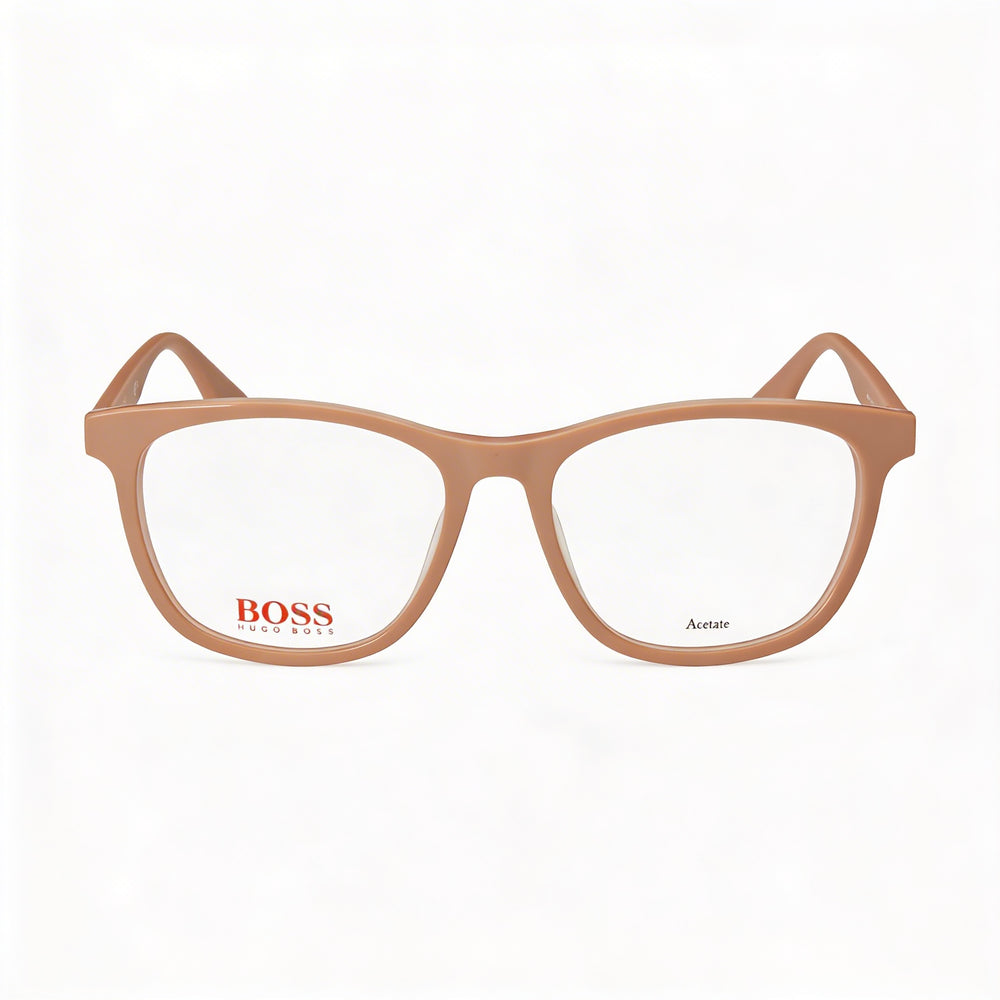 Gafas Ópticas Hugo Boss 318 para Hombre, Montura de Plástico Transparente Naranja Marrón, Ancho de Lente 52mm, Largo de Patilla 145mm
