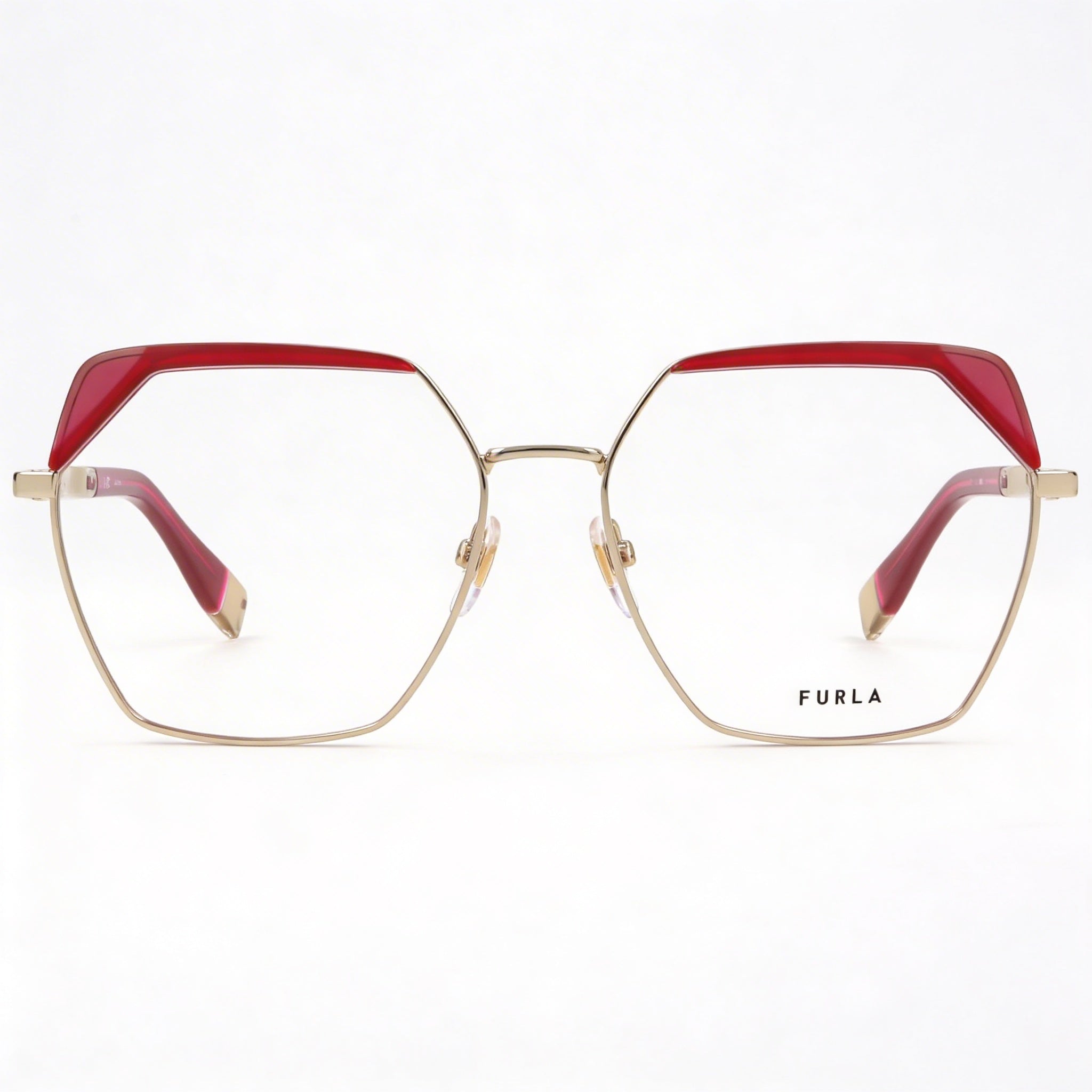 Gafas de sol Furla Modern con montura metálica para hombre en Oro Chiaro Lucido con lentes a juego, ancho de lente de 55 mm, Photo 2