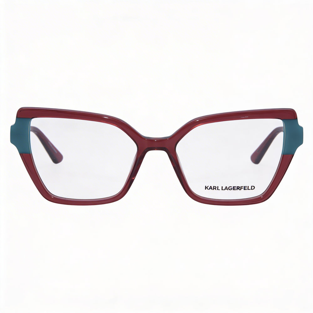 Gafas de sol KARL LAGERFELD Colección Moderna para mujer con montura de acetato en Verde Burdeos y lentes a juego en Verde Burdeos, 53 mm
