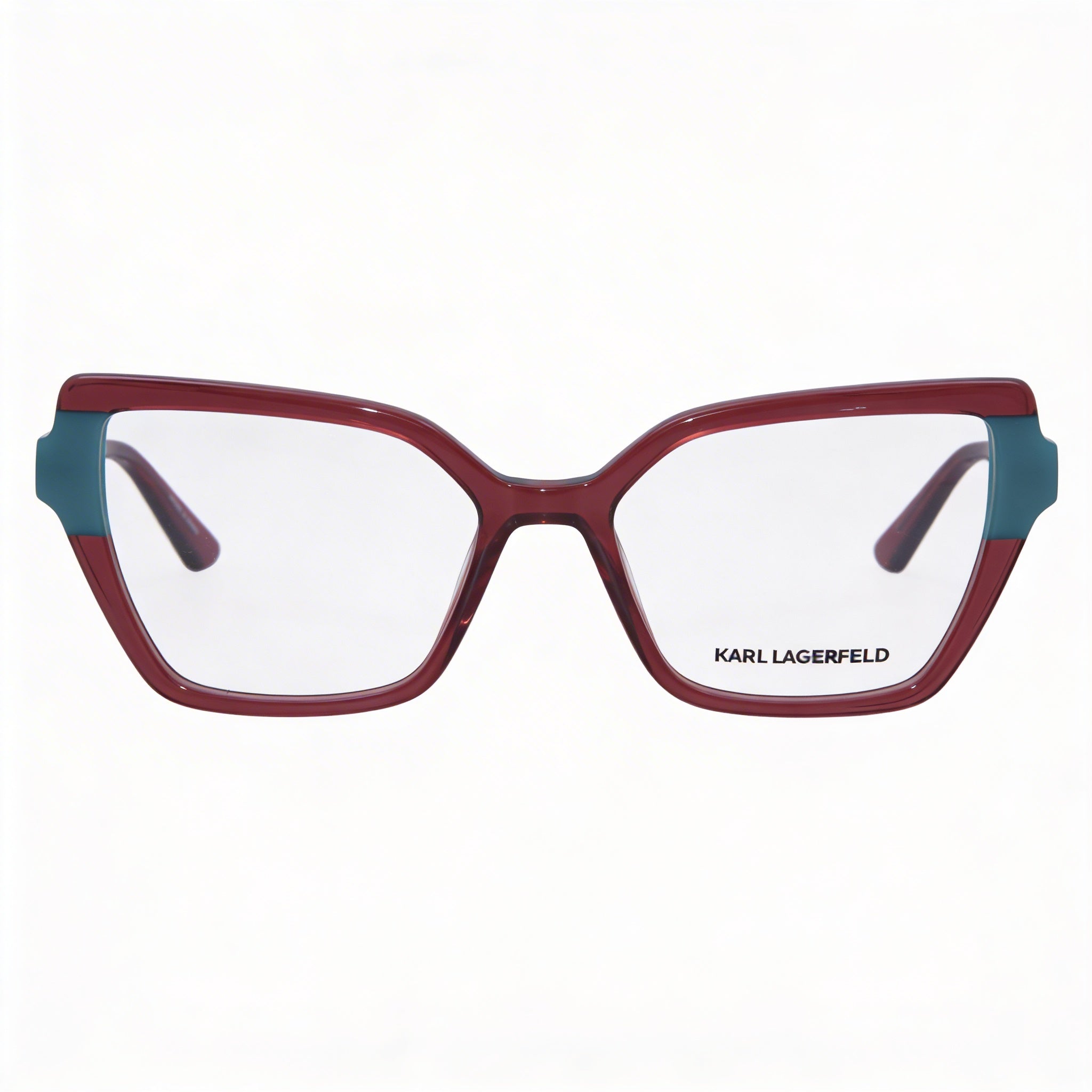 KARL LAGERFELD Modern Collection Women's Sunglasses featuring Acetate Frame in Wine Green and matching Wine Green Lenses, 53mm, Photo 2