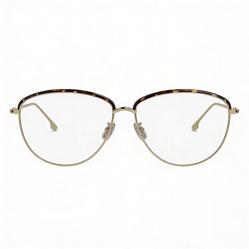 Gafas de hombre Victoria Beckham Vb2100 con montura metálica Gold Tortoise - 58 mm de ancho de lente