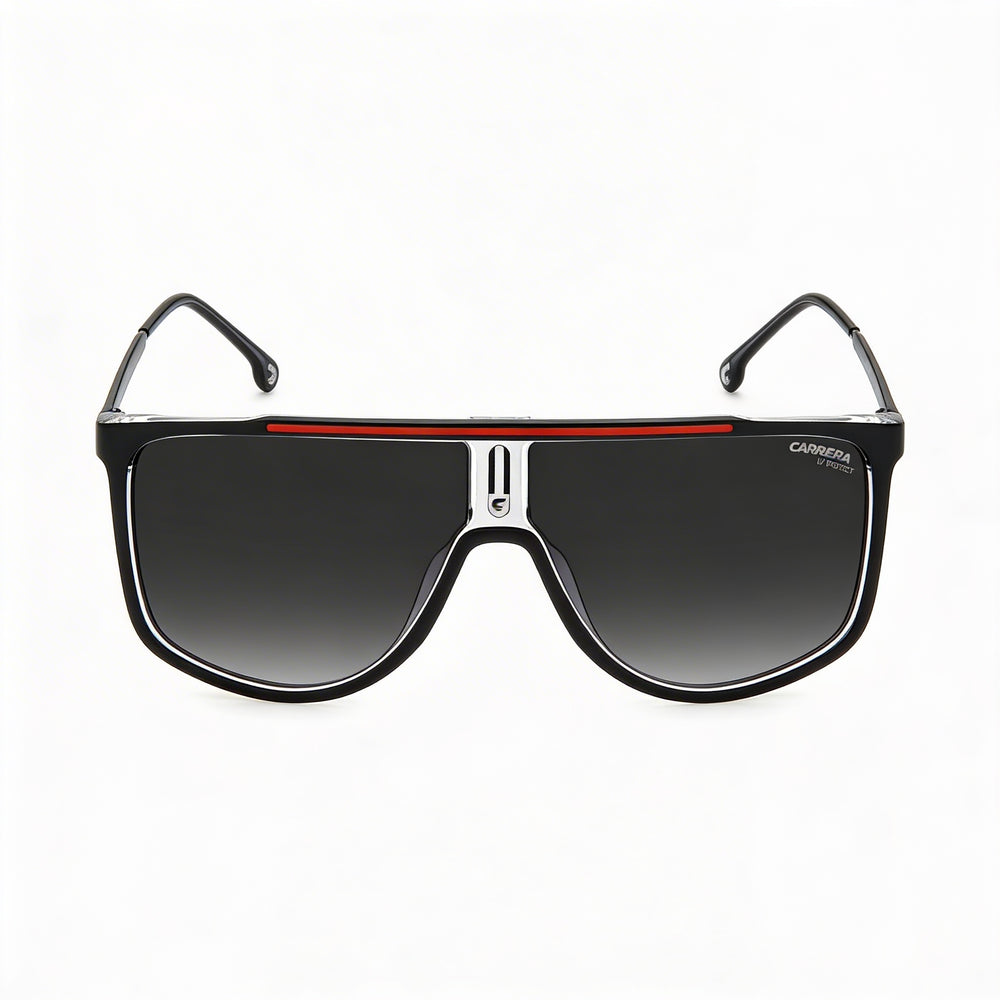 Gafas de sol Carrera Contemporary para hombre con montura negra inyectada y lentes degradadas en negro, rojo y gris, 61 mm