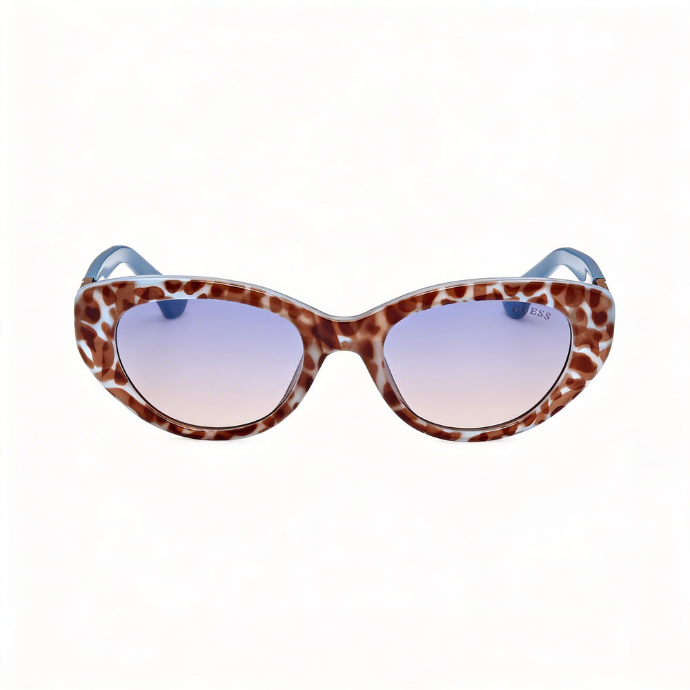 Gafas de sol Guess Cat Eye para mujer, montura de plástico azul, lentes degradados azules no polarizadas, 100 % protección UV, 51 mm