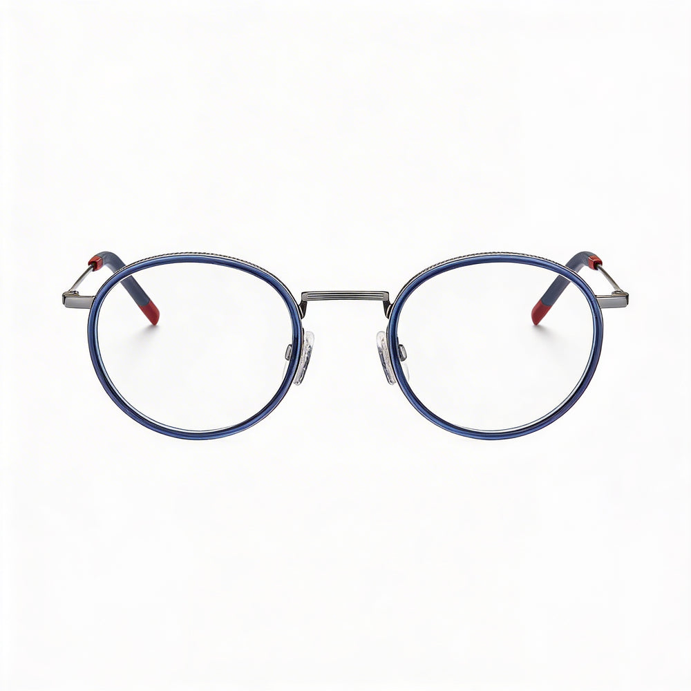 Gafas Tommy Hilfiger Th 1815 para Hombre, Montura de Metal Azul, Lentes de Policarbonato de 49mm