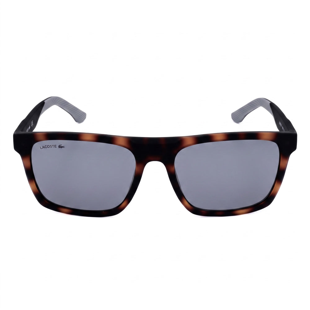 Gafas de sol Lacoste L957s para hombre, de plástico mate havana, espejo gris sólido, no polarizadas, protección UV 56mm