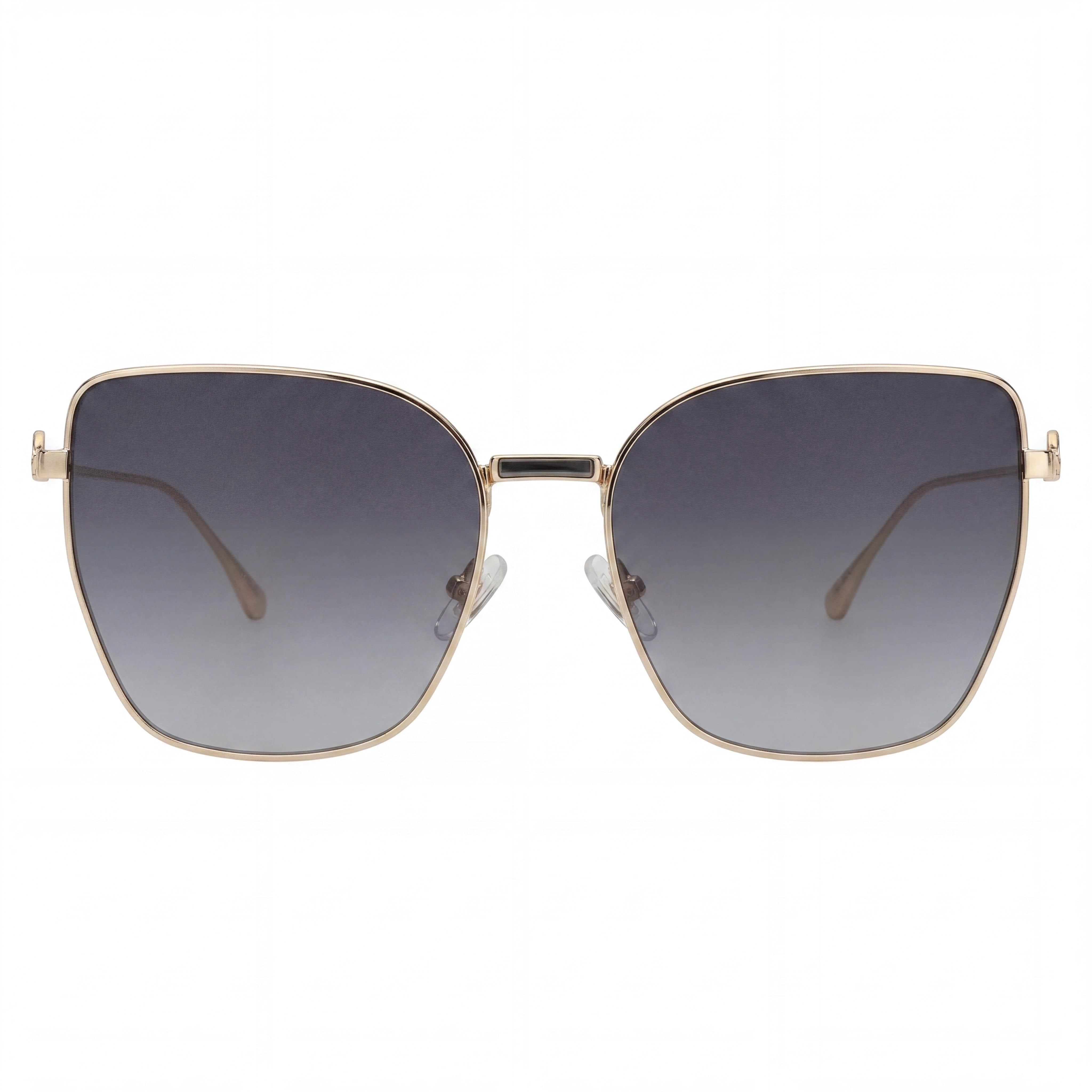 Gafas de sol metálicas casuales Etro para mujer con montura en oro rosa y lentes degradadas en gris oscuro de 60 mm, Photo 2