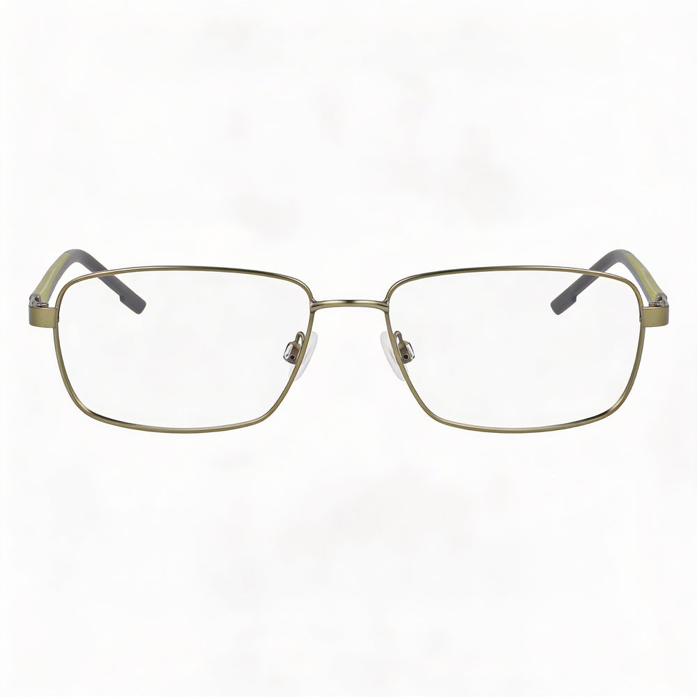 Gafas Flexon Classic para hombre con montura de acetato satinado musgo y lentes de policarbonato multicolor, 57 mm